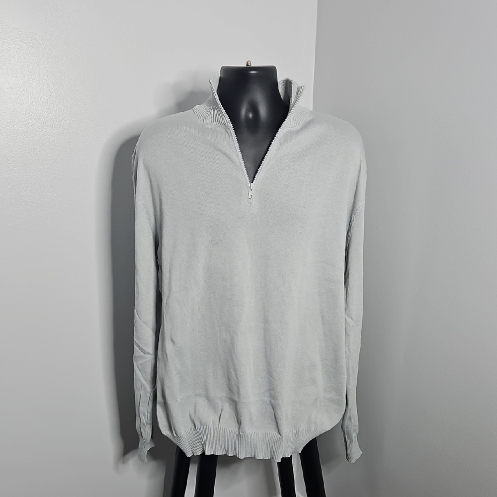 Men's Gray Half-Zip Sweater